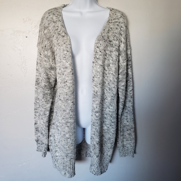 Love by Design Women's Large Long Sleeve Sweater Cardigan Heather Grey Lace Up - Picture 1 of 8